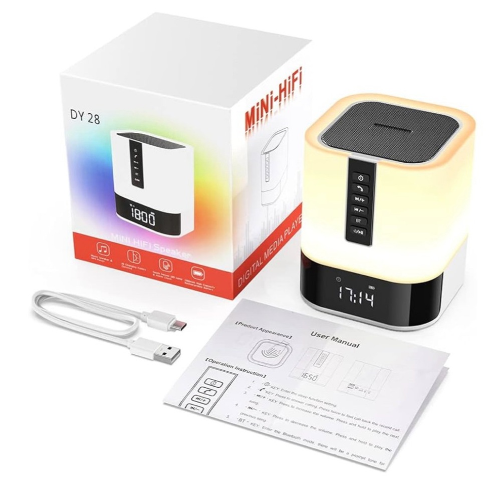 White and Black Digital Media Player Bluetooth Speaker